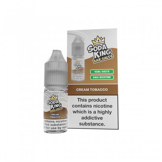 5mg Soda King Bar SALTS 10ml - (50VG/50PG) - Flavour: Cream Tobacco