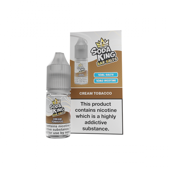 10mg Soda King Bar SALTS 10ml - (50VG/50PG) - Flavour: Cream Tobacco