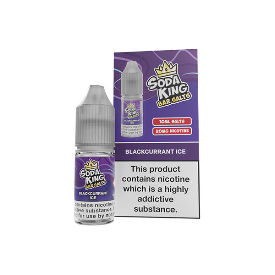 20mg Soda King Bar SALTS 10ml - (50VG/50PG) - Flavour: Blackcurrant Ice