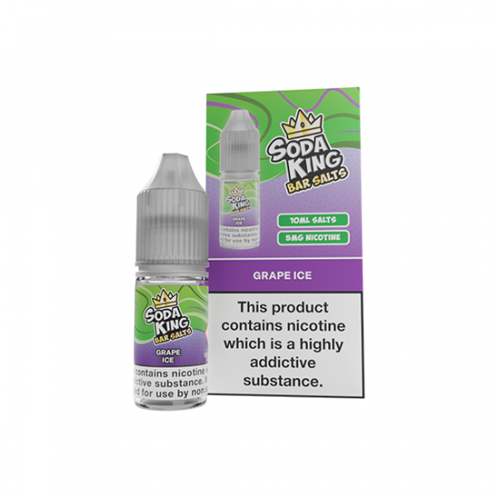 5mg Soda King Bar SALTS 10ml - (50VG/50PG) - Flavour: Grape Ice