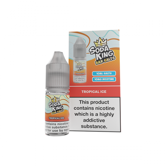 10mg Soda King Bar SALTS 10ml - (50VG/50PG) - Flavour: Tropical Ice