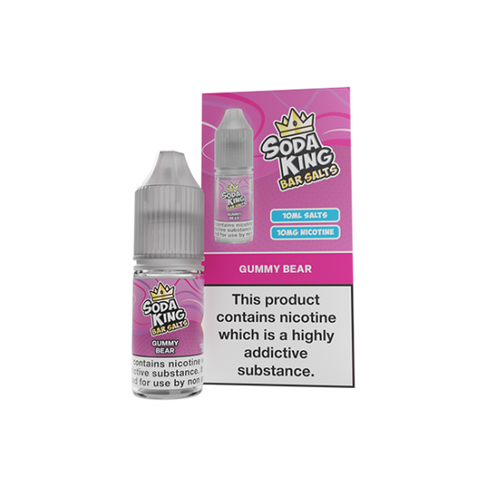 10mg Soda King Bar SALTS 10ml - (50VG/50PG) - Flavour: Gummy Bear