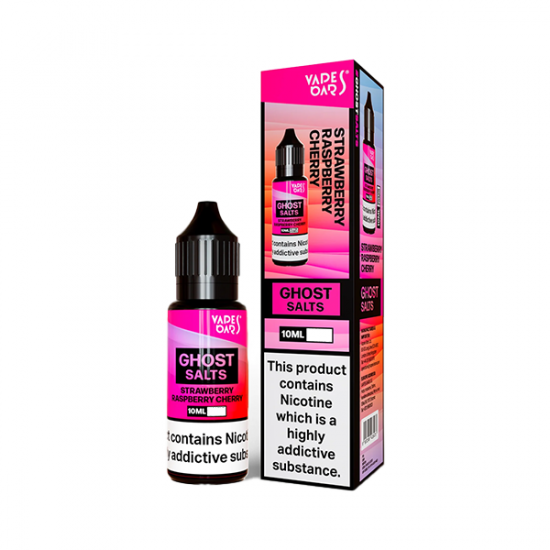 20mg Ghost Salts By Vapes Bars Nic Salts 10ml (50VG/50PG) - Flavour: Strawberry Raspberry Cherry