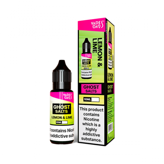 20mg Ghost Salts By Vapes Bars Nic Salts 10ml (50VG/50PG) - Flavour: Lemon And Lime