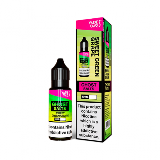 20mg Ghost Salts By Vapes Bars Nic Salts 10ml (50VG/50PG) - Flavour: Sweet Green Grape