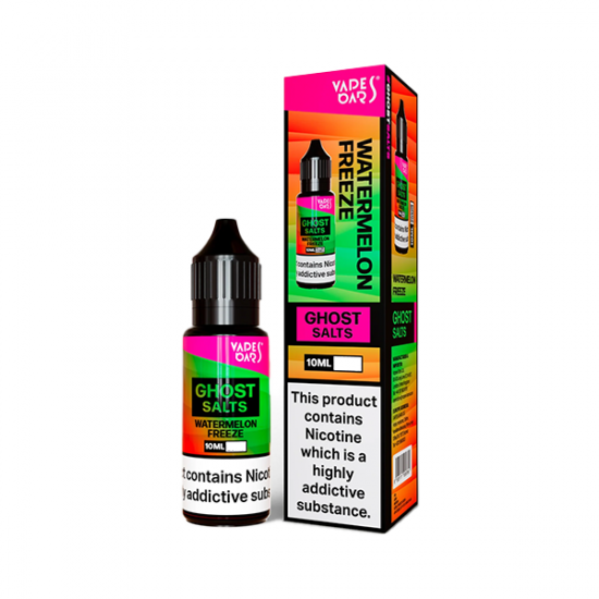 20mg Ghost Salts By Vapes Bars Nic Salts 10ml (50VG/50PG) - Flavour: Watermelon Freeze