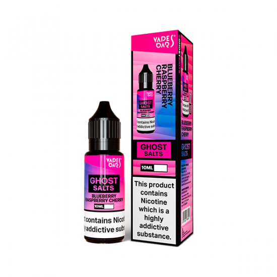 10mg Ghost Salts By Vapes Bars Nic Salts 10ml (50VG/50PG) - Flavour: Blueberry Raspberry Cherry