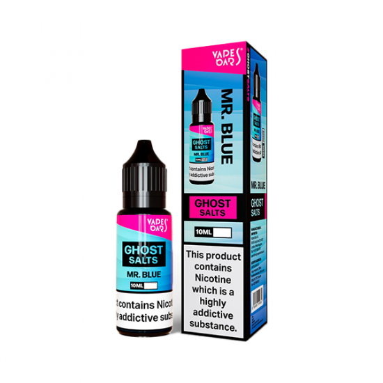 10mg Ghost Salts By Vapes Bars Nic Salts 10ml (50VG/50PG) - Flavour: Mr Blue