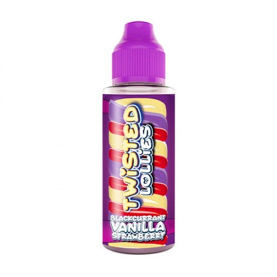 Twisted Lollies 100ml Shortfill 0mg (60VG/40PG) - Flavour: Blackcurrant Vanilla and Strawberry