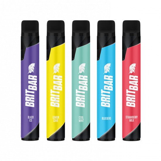 20mg Brit Bar Disposable Vape Device 575 Puffs - Flavour: Black Chew