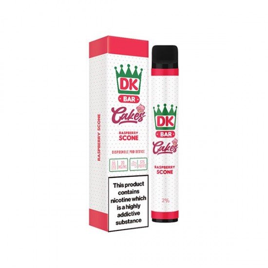 20mg DK Bar Disposable Vape Device 575 Puffs - Flavour: Raspberry Scone