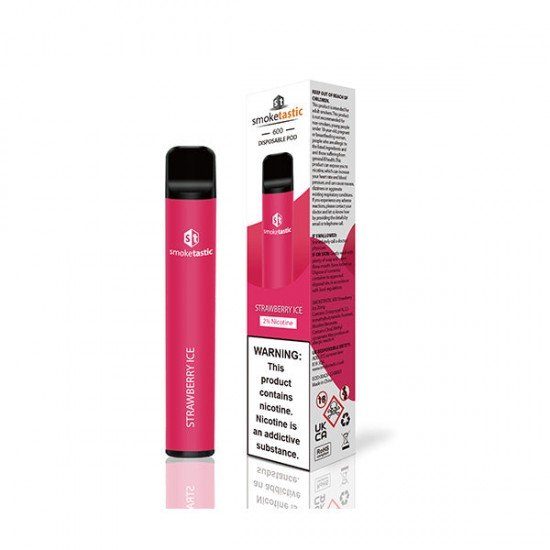 20mg Smoketastic ST600 Bar Disposable Vape Device 600 Puffs - Flavour: Strawberry Ice