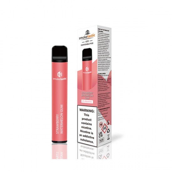 20mg Smoketastic ST600 Bar Disposable Vape Device 600 Puffs - Flavour: Strawberry Watermelon Gum