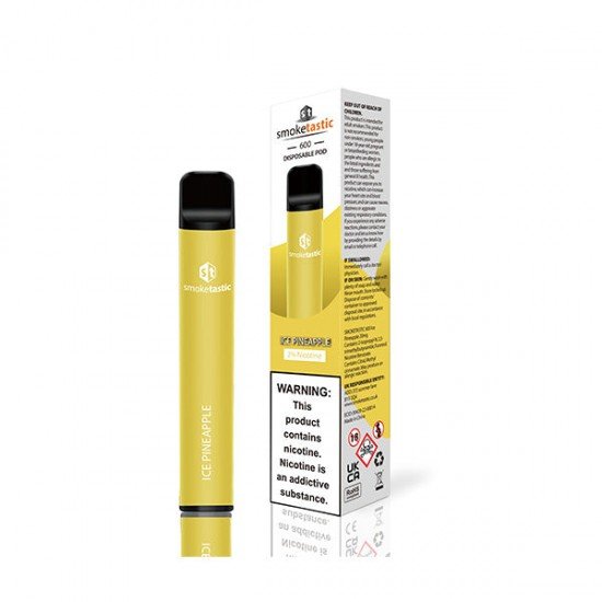 20mg Smoketastic ST600 Bar Disposable Vape Device 600 Puffs - Flavour: Ice Pineapple