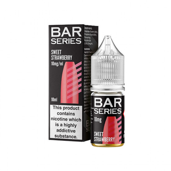 10mg Bar Series 10ml Nic Salts (50VG/50PG) - Flavour: Sweet Strawberry