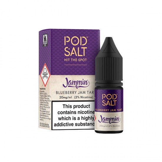 11mg Pod Salt Fusions 10ml Nic Salt (50VG/50PG) - Flavour: Blueberry Jam Tart