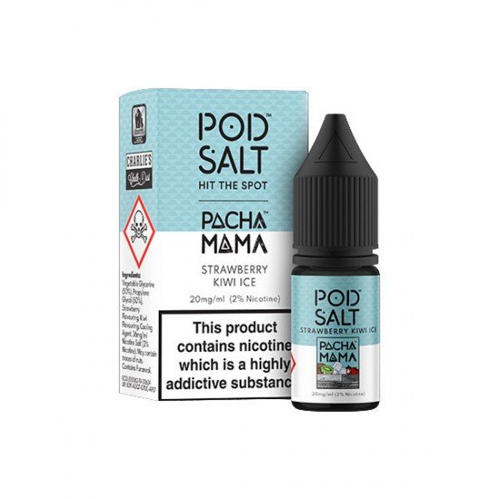 20mg Pod Salt Fusions 10ml Nic Salt (50VG/50PG) - Flavour: Charlies Chalk Dust Pacha Mama Strawberry Kiwi Ice