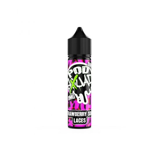 0mg Pod Squad 50ml E-liquid (50VG/50PG) - Flavour: Strawberry Sour Laces