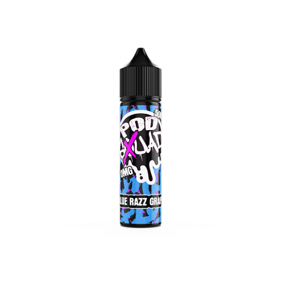 0mg Pod Squad 50ml E-liquid (50VG/50PG) - Flavour: Blue Razz Grape