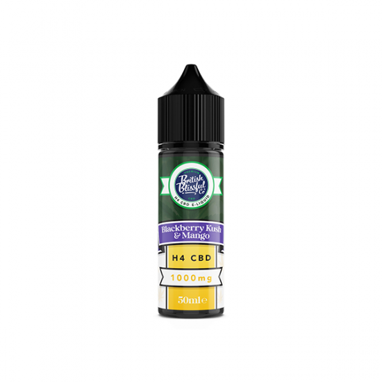 British Blissful 1000mg H4 CBD E-Liquid 50ml - Flavour: Blackberry Kush and mango