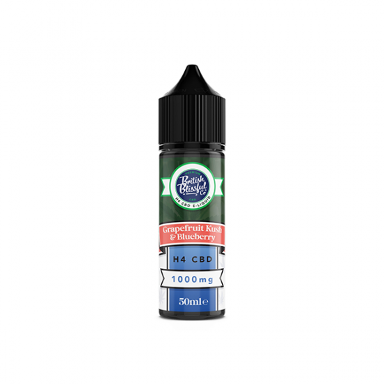 British Blissful 1000mg H4 CBD E-Liquid 50ml - Flavour: Grapefruit Kush and blueberry