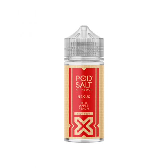 Pod Salt Nexus 100ml Shortfill 0mg (70VG/30PG) - Flavour: Fuji Apple Peach