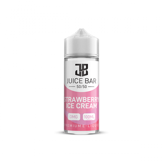 Juice Bar 100ml Shortfill 0mg (50VG/50PG) - Flavour: Strawberry Ice Cream