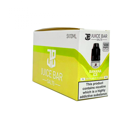 20mg Juice Bar Salts 10ml Nic Salts - Pack Of 5 (50VG/50PG) - Flavour: Banana Ice