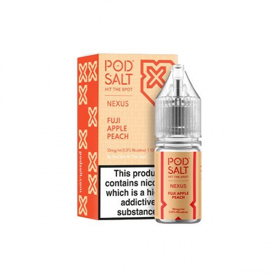 10mg Pod Salt Nexus 10ml Nic Salt (50VG/50PG) - Flavour: Fuji Apple Peach