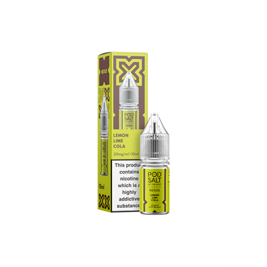 10mg Pod Salt Nexus 10ml Nic Salt (50VG/50PG) - Flavour: Lemon Lime Cola