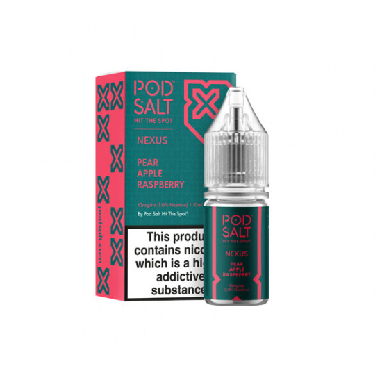 10mg Pod Salt Nexus 10ml Nic Salt (50VG/50PG) - Flavour: Pear Apple Raspberry