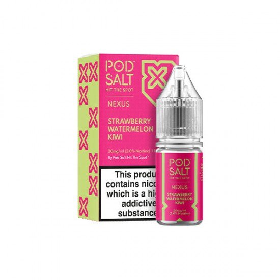 20mg Pod Salt Nexus 10ml Nic Salt (50VG/50PG) - Flavour: Strawberry Watermelon Kiwi