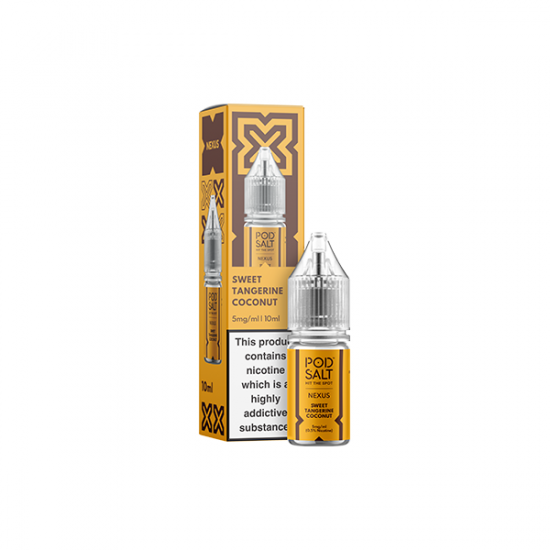 5mg Pod Salt Nexus 10ml Nic Salt (50VG/50PG) - Flavour: Sweet Tangerine Coconut