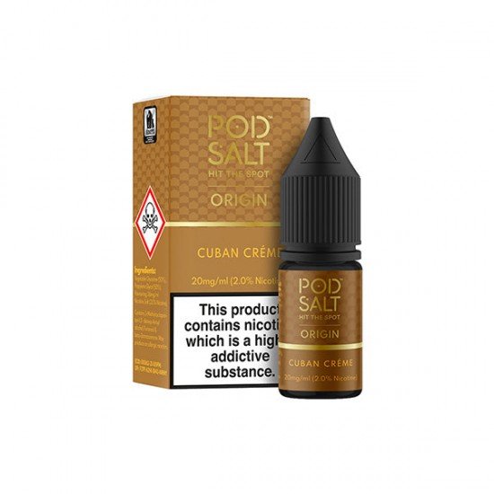 11mg Pod Salt Origins 10ml Nic Salt (50VG/50PG) - Flavour: Cuban Creme