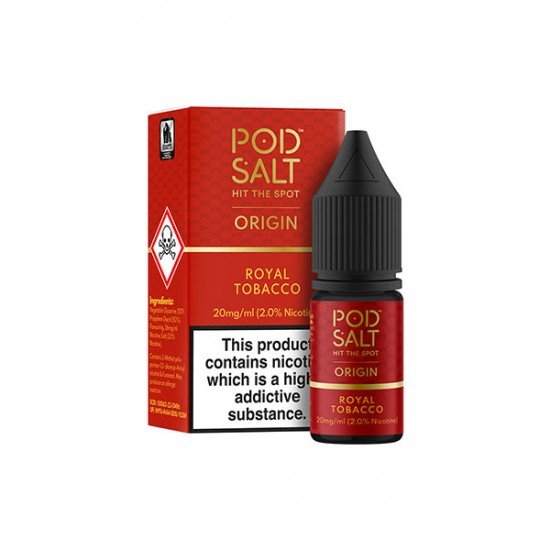 11mg Pod Salt Origins 10ml Nic Salt (50VG/50PG) - Flavour: Royal Tobacco