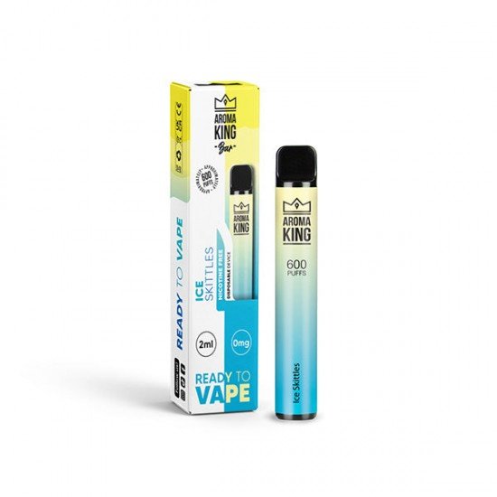 0mg Aroma King Bar 600 Disposable Vape Device 600 Puffs - Flavour: Ice Skittles