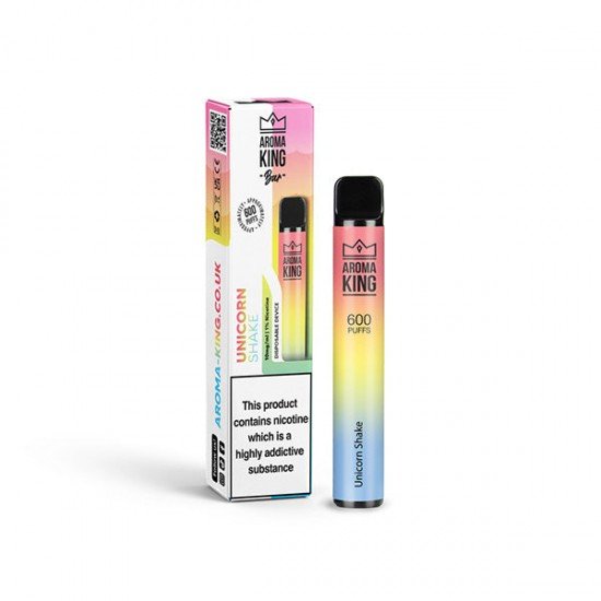 10mg Aroma King Bar 600 Disposable Vape Device 600 Puffs - Flavour: Unicorn Shake