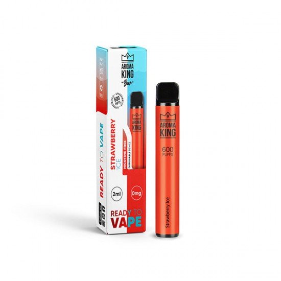 0mg Aroma King Bar 600 Disposable Vape Device 600 Puffs - Flavour: Strawberry Ice