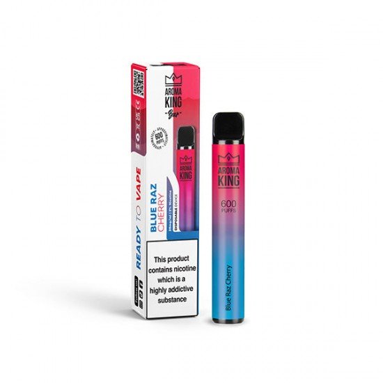 20mg Aroma King Bar 600 Disposable Vape Device 600 Puffs - Flavour: Blue Raz Cherry