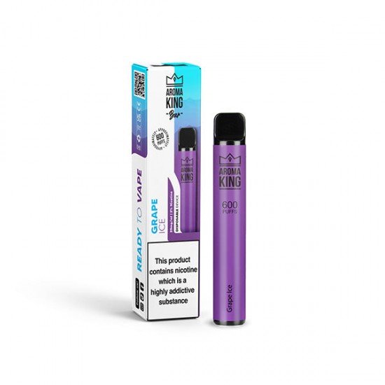 20mg Aroma King Bar 600 Disposable Vape Device 600 Puffs - Flavour: Grape Ice