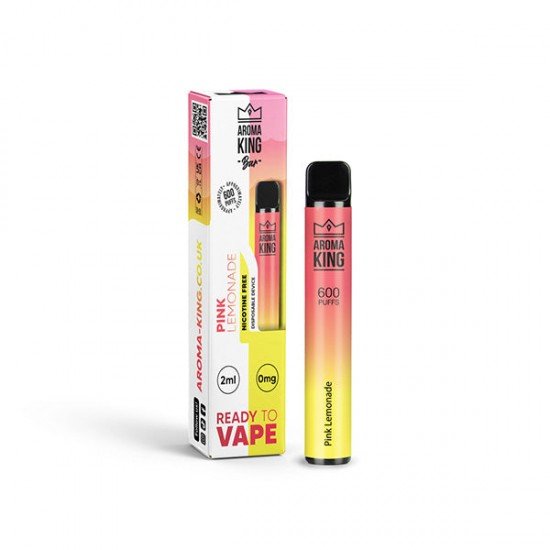 0mg Aroma King Bar 600 Disposable Vape Device 600 Puffs - Flavour: Pink Lemonade