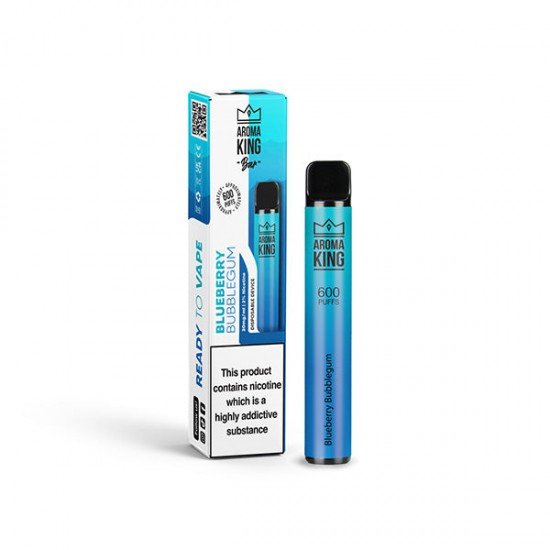 20mg Aroma King Bar 600 Disposable Vape Device 600 Puffs - Flavour: Blueberry Bubblegum