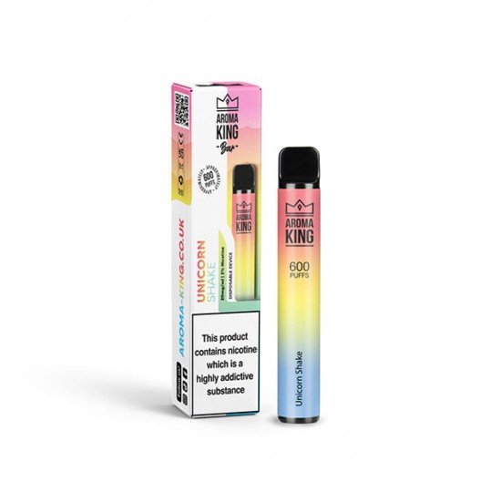 20mg Aroma King Bar 600 Disposable Vape Device 600 Puffs - Flavour: Unicorn Shake