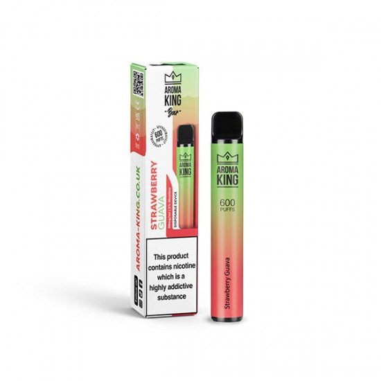 20mg Aroma King Bar 600 Disposable Vape Device 600 Puffs - Flavour: Strawberry Guava