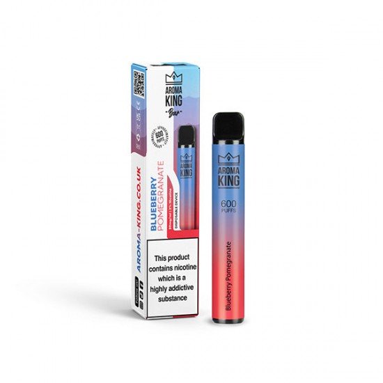 20mg Aroma King Bar 600 Disposable Vape Device 600 Puffs - Flavour: Blueberry Pomegrante