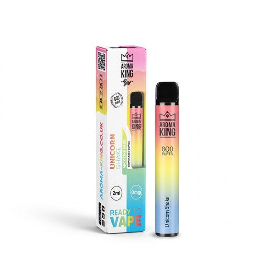 0mg Aroma King Bar 600 Disposable Vape Device 600 Puffs - Flavour: Unicorn Shake