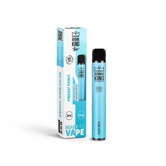 0mg Aroma King Bar 600 Disposable Vape Device 600 Puffs - Flavour: Fresh Mint