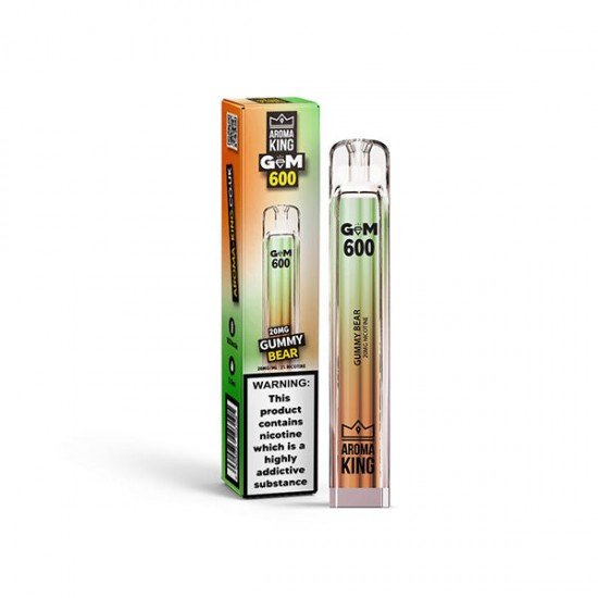 0mg Aroma King GEM 600 Disposable Vape Device 600 Puffs - Flavour: Gummy Bear