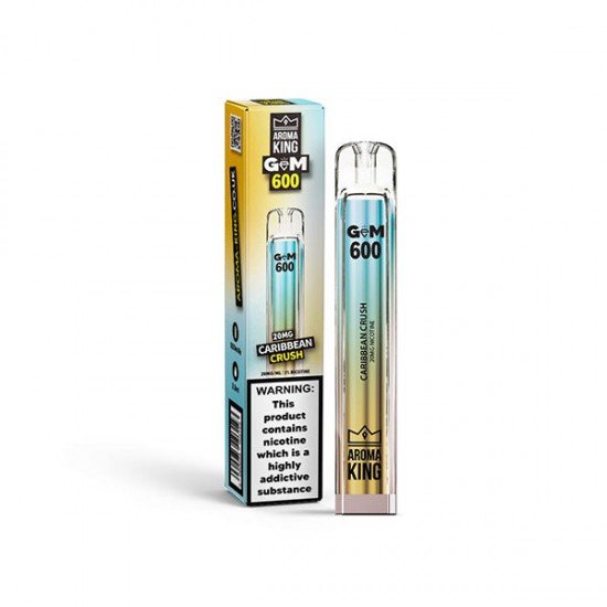 0mg Aroma King GEM 600 Disposable Vape Device 600 Puffs - Flavour: Caribbean Crush