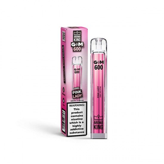 0mg Aroma King GEM 600 Disposable Vape Device 600 Puffs - Flavour: Pink Lady